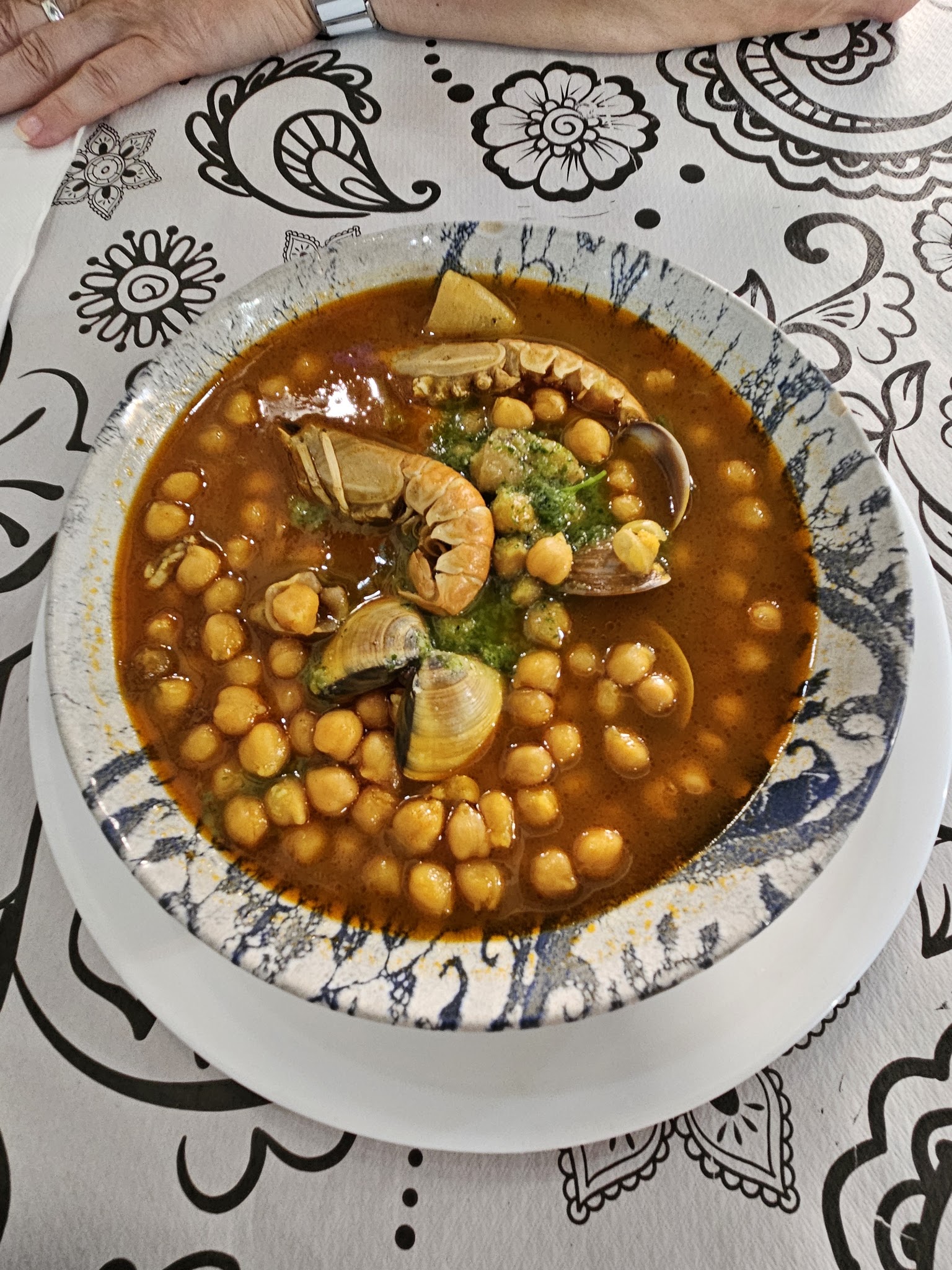 Garbanzos guisados con verdura
